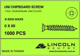 SCREW UNI CHIPBOARD POZI CSK 16X3.0MM Z/P 1000